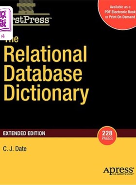 海外直订The Relational Database Dictionary, Extended Edition 关系数据库字典，扩展版