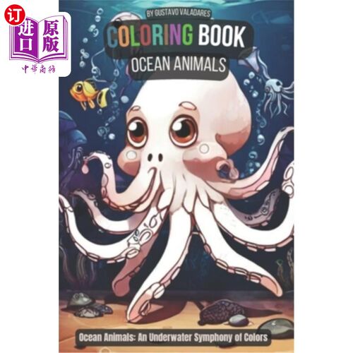 海外直订Ocean Animals: Coloring Book 海洋动物：填色书