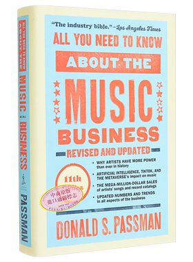 音乐行业您需了解的一切 英文原版 All You Need to Know about the Music Business Donald S Passman 文化【中商原版】