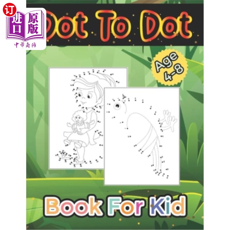 海外直订Dot to Dot Book for Kid Ages 4-8 适合4-8岁儿童的点对点书