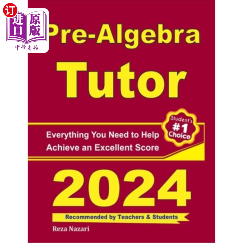 海外直订Pre-Algebra Tutor: Everything You Need to Help Achieve an Excellent Score 预代数导师：一切你需要帮助实现一