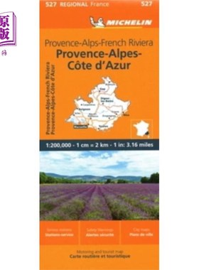 海外直订Provence- Alps - French Riviera - Michelin Regio... 普罗旺斯-阿尔卑斯山-法国里维埃拉-米其林地区地图527