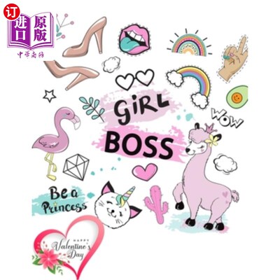 海外直订Girl Boss: valentines day books for kids - Activity book for kids that contains  女老板:情人节儿童日书-儿童