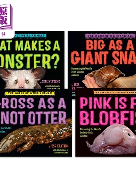 Jess Keating吓一跳的百科英文动物科普摄影书绘本4册套装Pink Is For Blobfish Monster Snot Otter Giant Snail【中商原版】