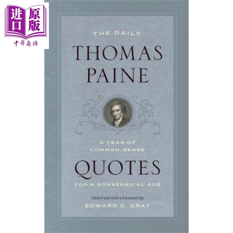 现货 The Daily Thomas Paine英文原版每日托马斯·潘恩:无意义时代的常识性语录 Thomas Paine【中商原版】
