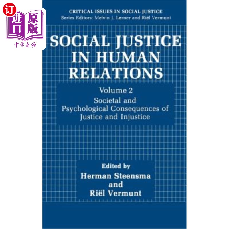 海外直订Social Justice in Human Relations Volume 2: Societal and Psychological Consequen 人际关系中的社会正义第2卷