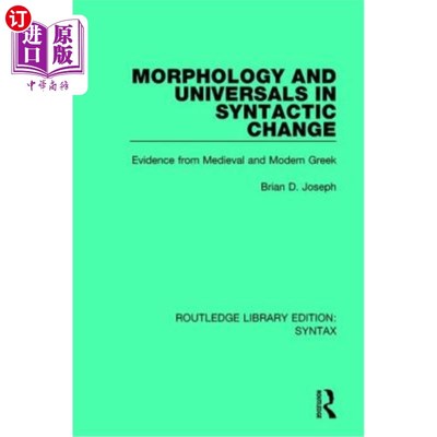 海外直订Morphology and Universals in Syntactic Change: Evidence from Medieval and Modern 句法变化中的形态和普遍性：
