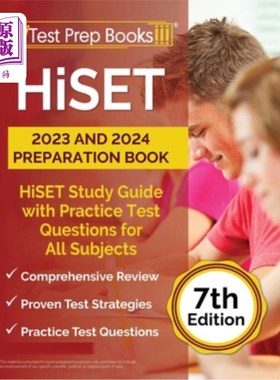 海外直订HiSET 2023 and 2024 Preparation Book: HiSET Study Guide with Practice Test Quest HiSET 2023