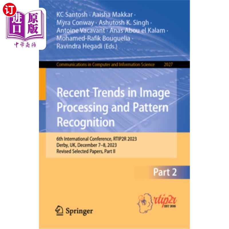 海外直订Recent Trends in Image Processing and Pattern Recognition: 6th International Con Recent Tre