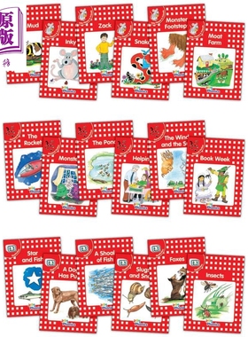 预售 Jolly Phonics Readers Red Level 1 Complete Set 快乐自然拼读读物红色等级18本套装 1级 英文原版英语分级读物【中商原版?