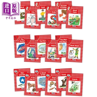Red Complete Jolly Readers 英语分级读物 预售 英文原版 Level Phonics 快乐自然拼读读物红色等级18本套装 Set 中商原版 1级