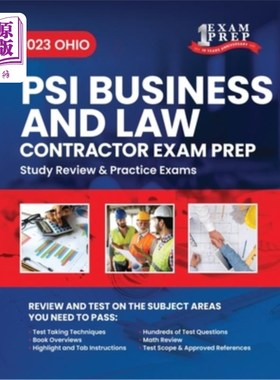 海外直订2023 Ohio PSI Contractor's Business and Law Exam Prep: 2023 Study Review & Pract 2023俄亥俄PSI
