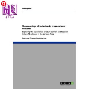 Inclusion 跨文化语境中包容 Meanings 意义 Contexts Cultural 海外直订The Cross