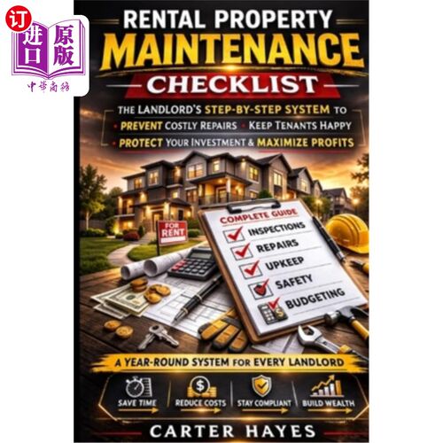 海外直订Rental Property Maintenance Checklist 出租物业维修清单