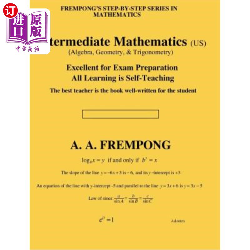 海外直订Intermediate Mathematics (US): (Algebra, Geometry & Trigonometry 中级数学（美国）：（代数、几何和三角）