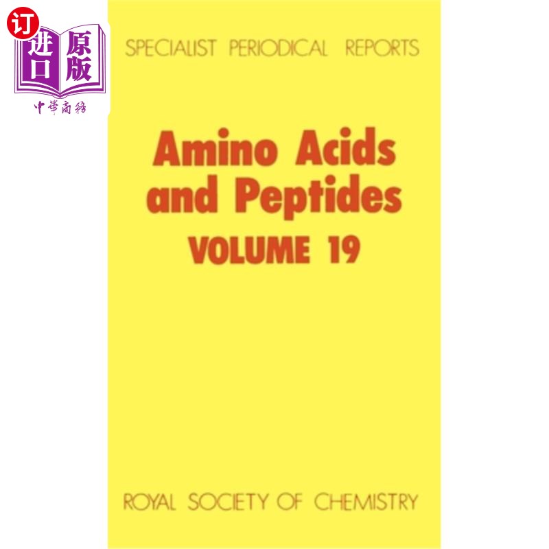 海外直订Amino Acids and Peptides: Volume 19 氨基酸和多肽：第19卷