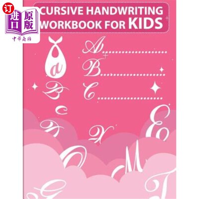 海外直订Cursive handwriting workbook for kids: workbook cursive, workbook tracing, cursi 草书手写体练习册儿童:草书