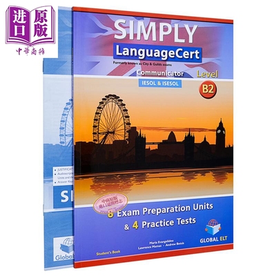 SIMPLY LanguageCert CEFR B2 Preparation Practice Tests Self study 国际语言认证朗思考试轻松备考自学套装B2【中商原版】