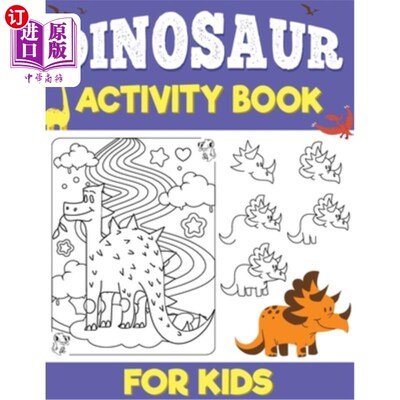 海外直订Dinosaurs Activity Book for Kids: Dinosaurs How to Draw, Sudoku Activity Book fo 恐龙儿童活动书:恐龙如何画