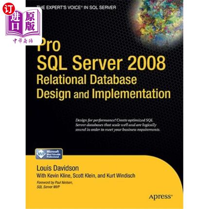 海外直订Pro SQL Server 2008 Relational Database Design and Implementation prosqlserver2008关系数据库的设计与实现