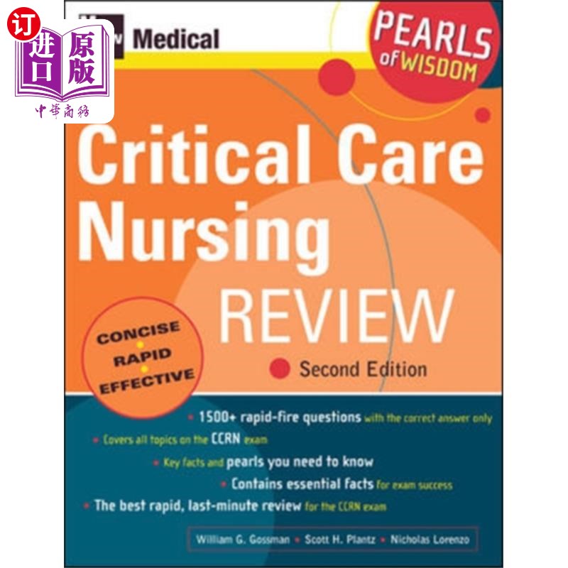 海外直订医药图书Critical Care Nursing Review: Pearls of Wisdom, ... 危重病护理评论：智慧的珍珠，第二版