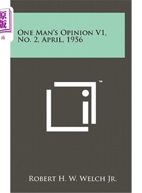 海外直订One Man's Opinion V1, No. 2, April, 1956 一个人的观点V1，第2期，1956年4月