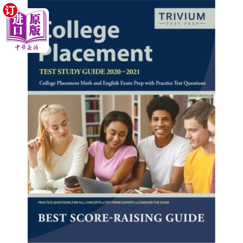 海外直订College Placement Test Study Guide 2020-2021: College Placement Math and English 2020-2021年大学入学考