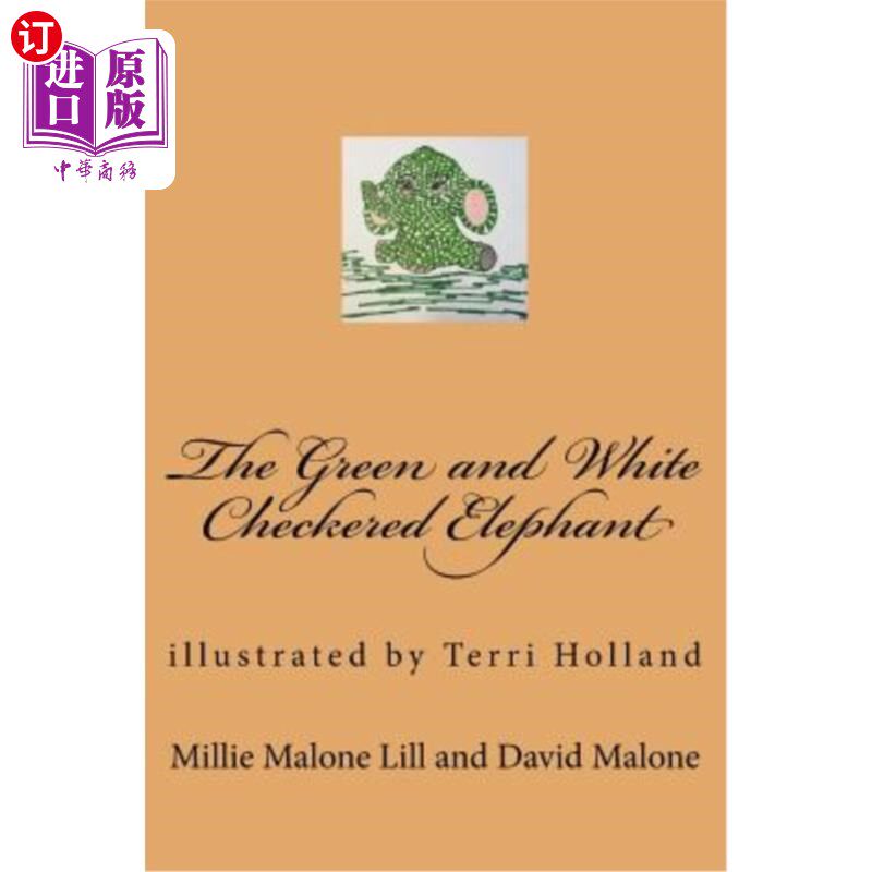 海外直订The Green and White Checkered Elephant 绿白相间的方格大象