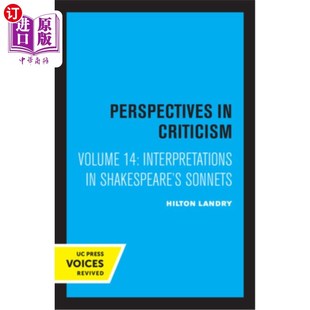 莎士比亚十四行诗 批评论 Criticism Volume Perspectives Shakespeare Sonnets 解读 海外直订Interpretations