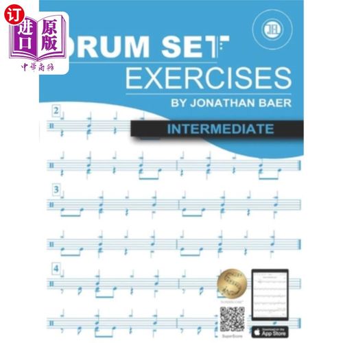 海外直订Intermediate Drum Set Exercises 中间鼓组练习