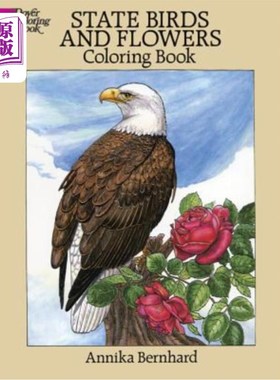海外直订State Birds and Flowers Coloring Book 国家花鸟画册