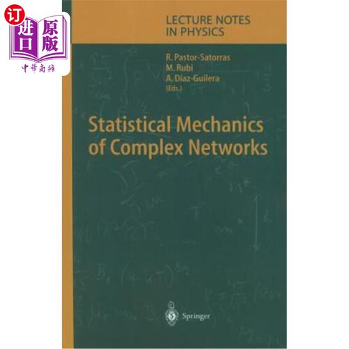 海外直订Statistical Mechanics of Complex Networks 复杂的统计力学