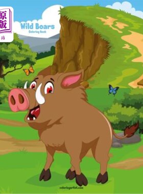 海外直订Wild Boars Coloring Book 1 野猪涂色书