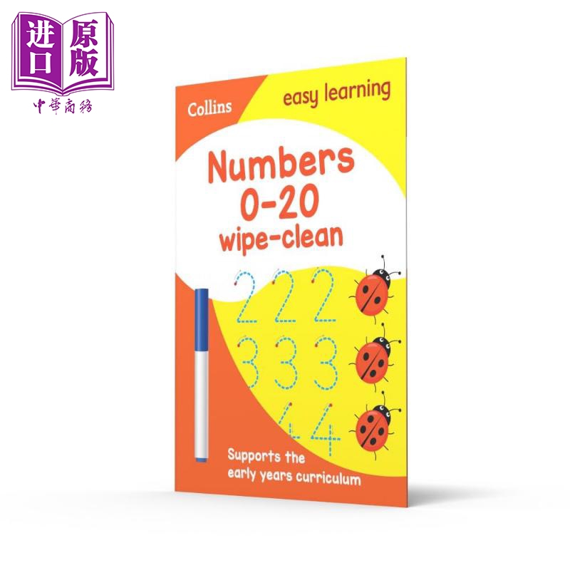 Collins Easy Learning Preschool Numbers 0-20 Ages 3-5 Wipe Clean 柯林斯易学儿童数字0-20可擦活动手册3-5岁【中商原版?