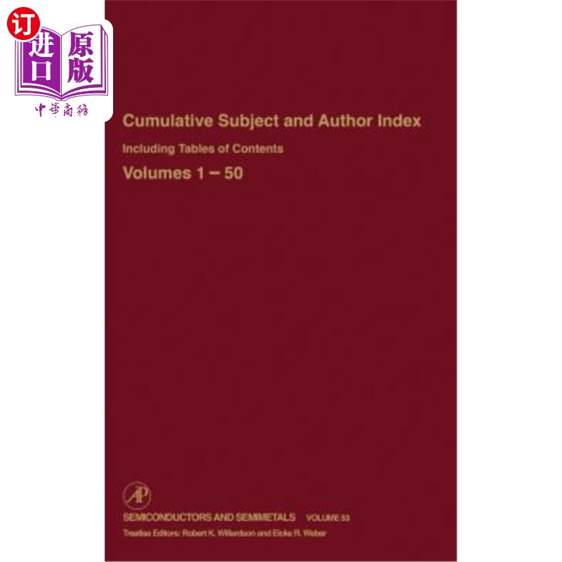 海外直订Cumulative Subject and Author Index Including Tables of Contents, Volumes 1-50:  累积主题和作者索引，包括目