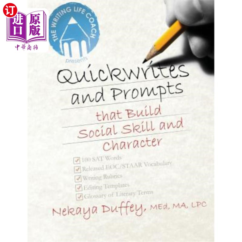 海外直订The Writing Life Coach: Quickwrites and Prompts That Build Social Skill and Char 写作生活教练:快速写作和提