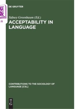 海外直订Acceptability in Language 可接受性的语言