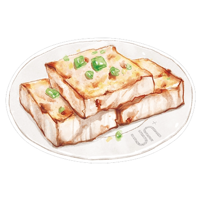 粤式早茶萝卜水彩手绘点心异型