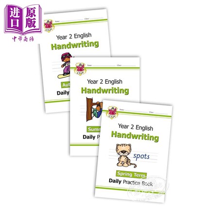 英国CGP原版 New KS1 Handwriting Daily Practice Book Year 2每日英语书写练习套装 2年级 趣味书写 6-7岁 【中商原版】