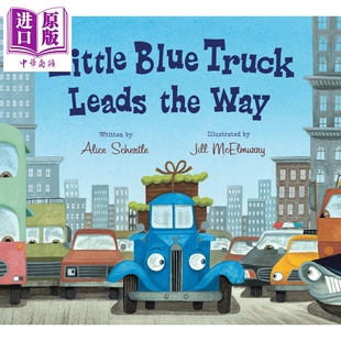 预售 Little Blue Truck Leads the Way 蓝色小卡车来领路 英文原版 进口原版 0岁到3岁 儿童纸板书 Alice Schertle【中商原版】