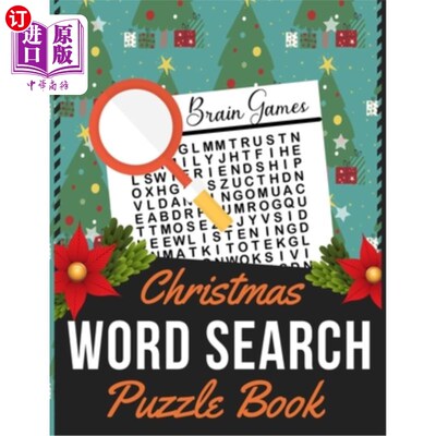 海外直订Christmas Word Search Puzzle Book: Holiday themed word search puzzle book Puzzle 圣诞单词搜索益智书：节日主