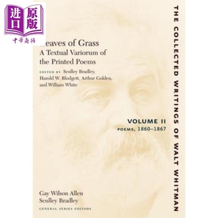 Poems Whitman 草叶集：印刷诗歌 文本变体2 英文原版 中商原版 Walt 现货 Grass Leaves 1867 Vol 1860