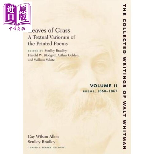 现货 草叶集：印刷诗歌的文本变体2 英文原版 Leaves of Grass Vol II Poems:1860-1867 Walt Whitman【中商原版】