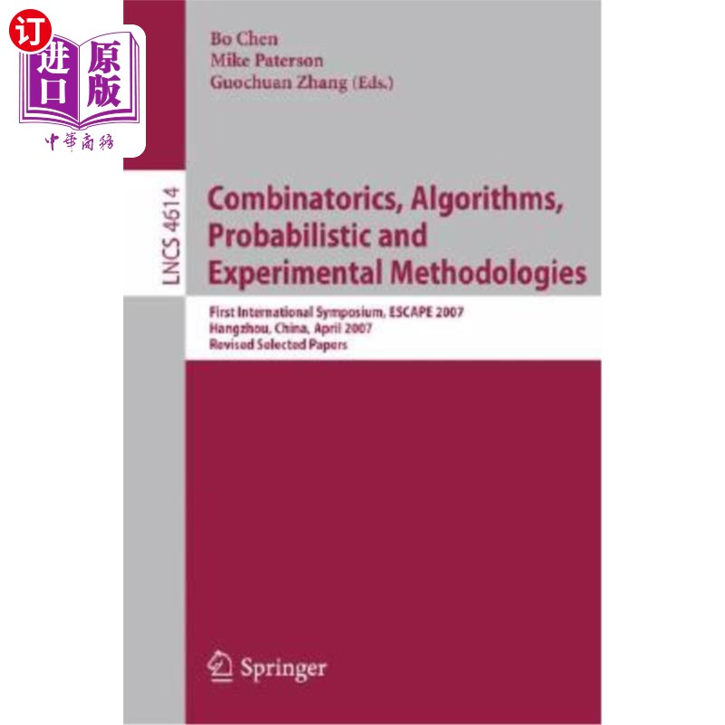 海外直订Combinatorics, Algorithms, Probabilistic and Experimental Methodologies: First I “组合数学、算法、概率和实验方