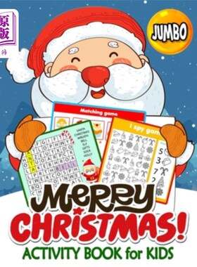 海外直订Jumbo Merry Christmas Activity Books for Kids: 50+ High Quality Coloring, Hidden Jumbo Merr
