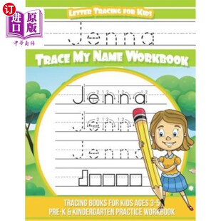 Name Letter Trace 海外直订Jenna Workbook Jenna for age Tracing Lett Kids Books