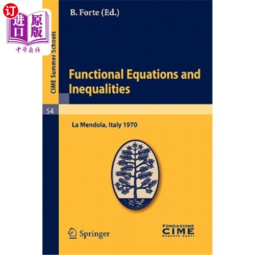 海外直订Functional Equations and Inequalities: Lectures Given at a Summer School of the  Functional