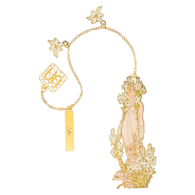 mucha穆夏女士花朵经典插画艺术