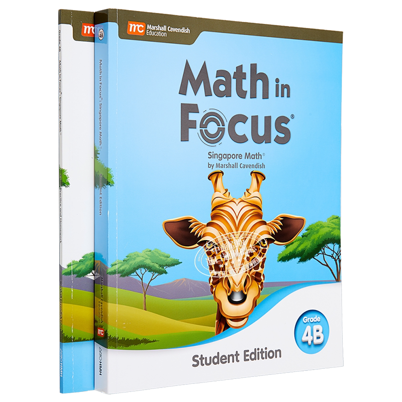 Math in Focus Grade 4B 焦点数学 四年级下册套装 学生书+课外练习作业本 英文原版 美国HMH教材 小学新加坡数学【中商原版?