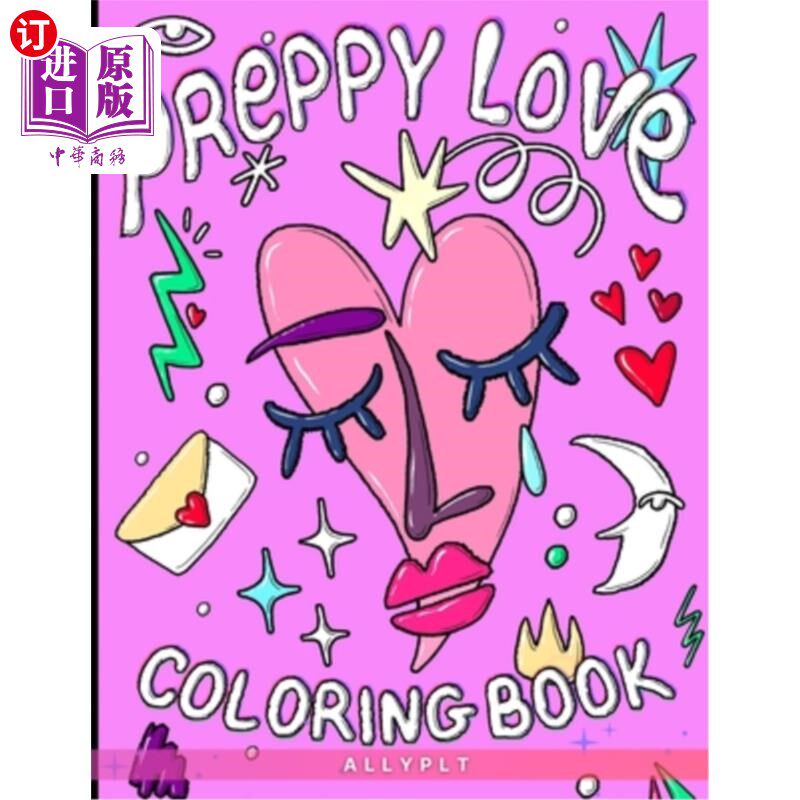 海外直订Preppy Love Bold & Easy Coloring Book: Chic Modern Aesthetic, Simple Coloring Pa 学院爱大胆和容易涂色书：别